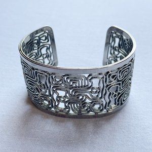 Shiny Pewter Cuff Bracelet